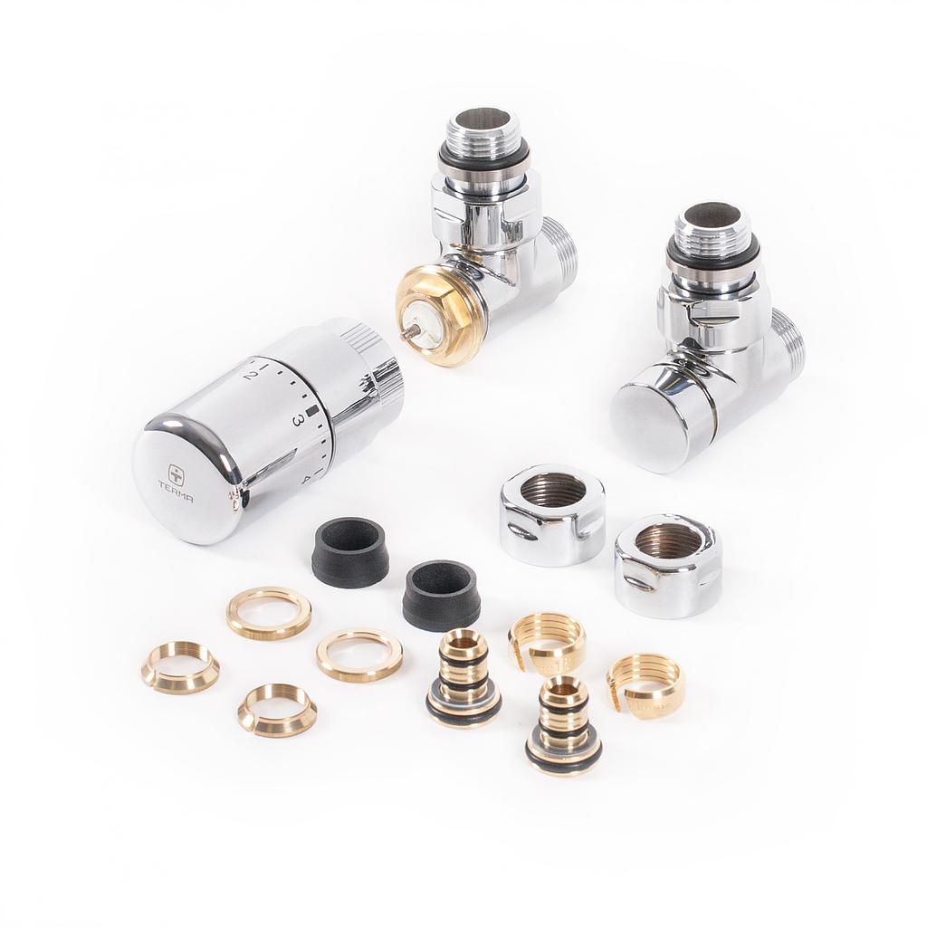 ENSEMBLE VANNE THERMOSTATIQUE ANGULAIRE
